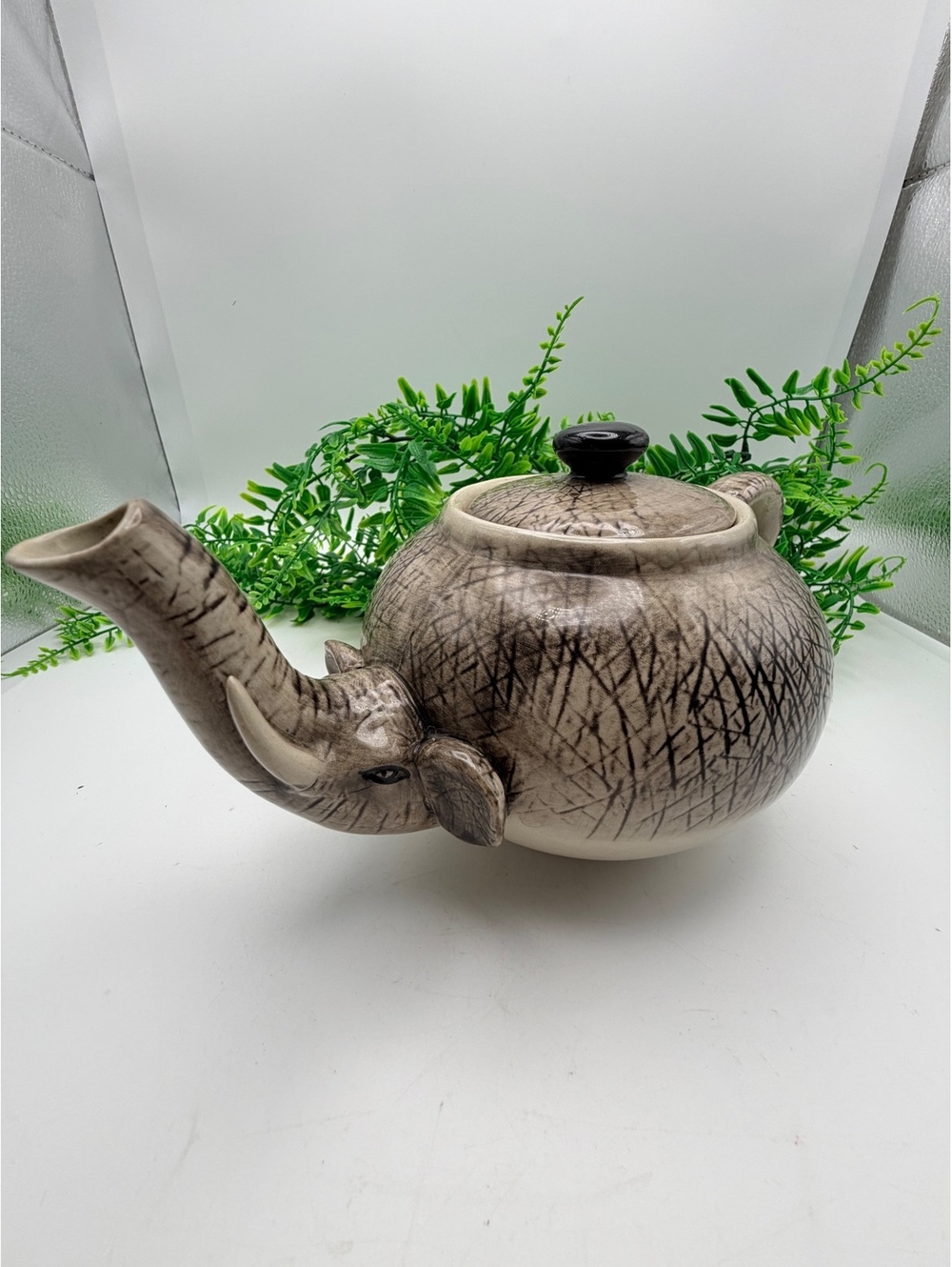 Vintage world market elephant tea pot.